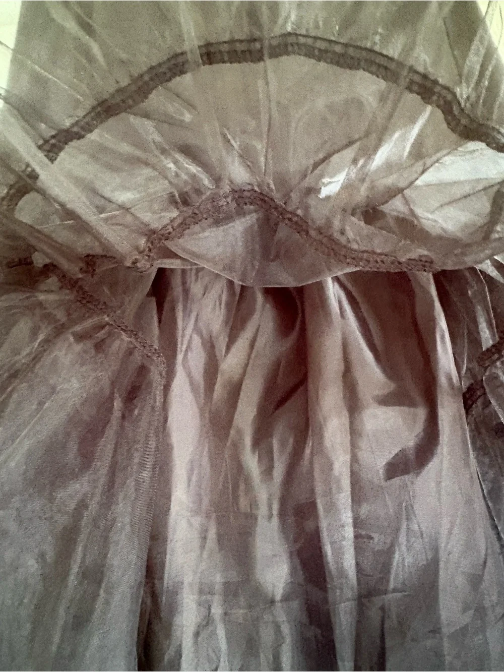Organza Black Ruffled Nylon Double Layer Petticoat Skirt - Picture 4 of 8